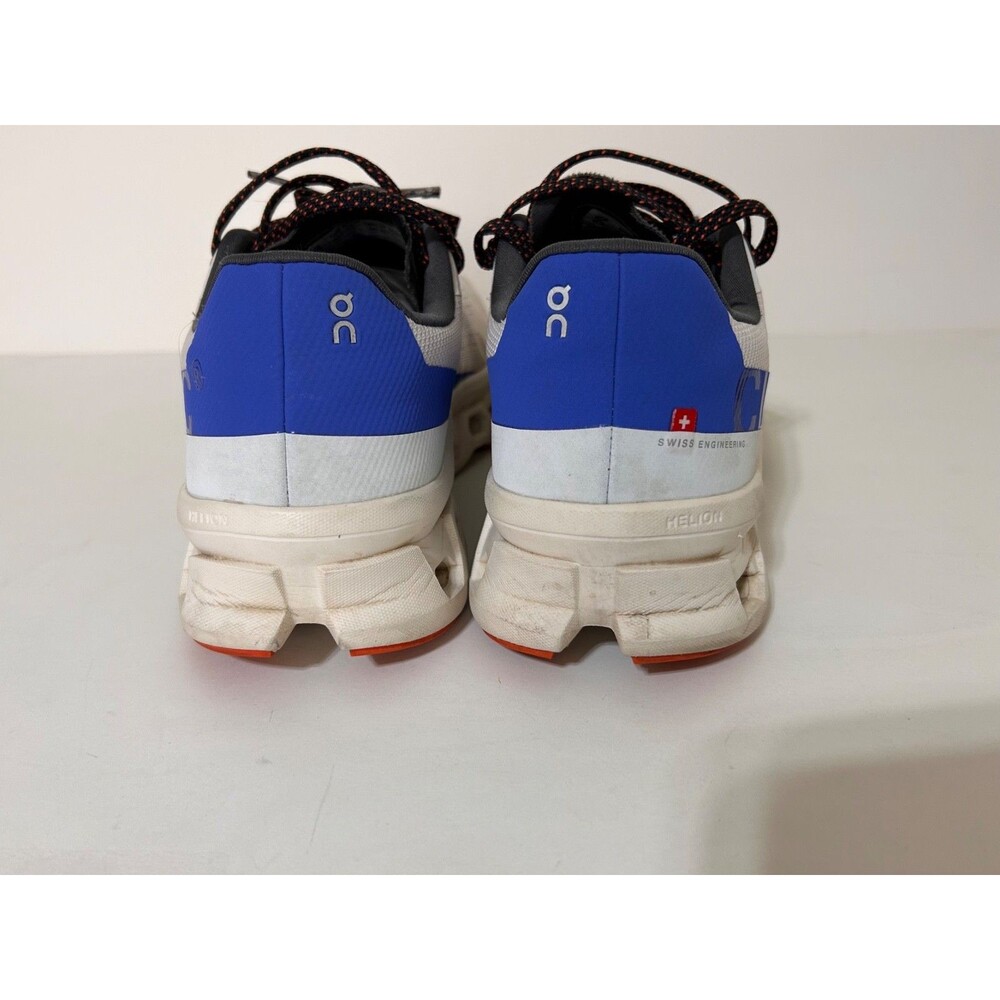 On Cloudmonster Mens size 10 44 Running Shoes Frost Surf White Cobalt Blue - Picture 4 of 11